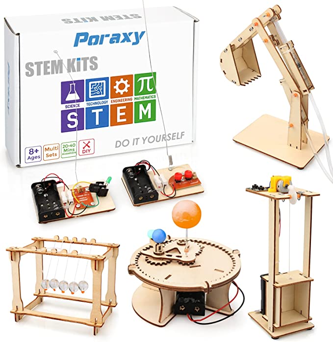 5 in 1 STEM Kits, Wooden Model Car Kits, STEM Projects for Kids